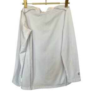Russell White Long Sleeve Athletic Top | Mock Neck Fitted | M (10/12) no stains